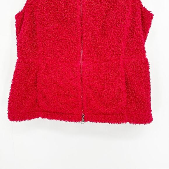 Teddy Bear Fleece Hooded Vest Size M Colorful Fall Cozy Zip Up Holiday Christmas - Picture 4 of 8